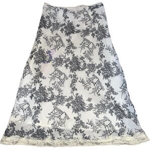 moiselle french country lace pencil flare vintage midi skirt